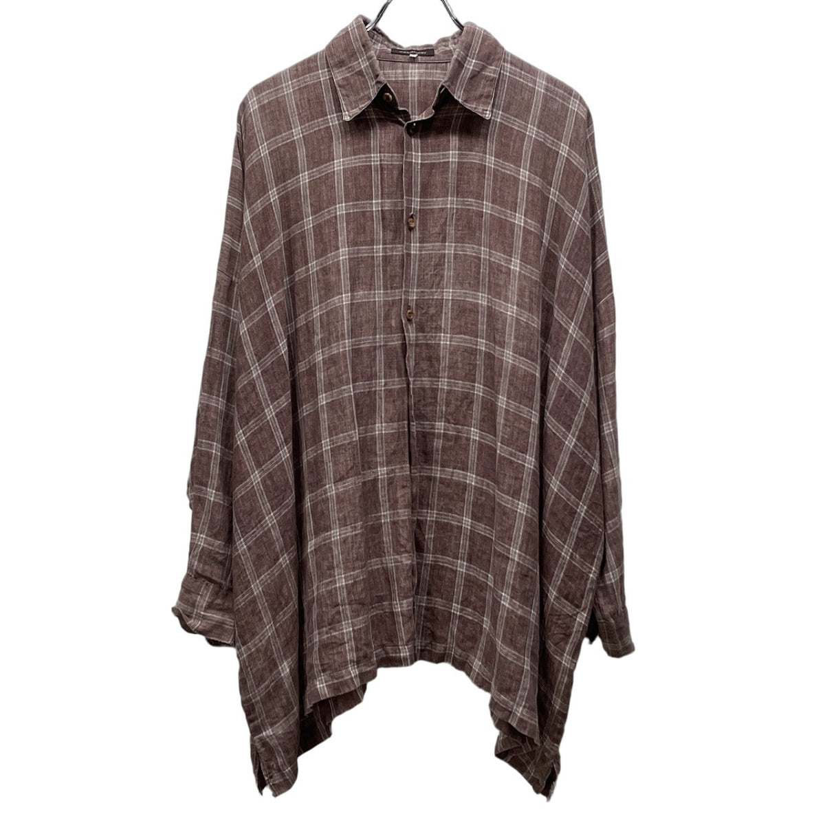 eskandar 平面パターンリネンチェックオーバーサイズシャツ ブラウス 80s 90s Archive エスカンダー SHIRIN GUILD メンズ レディース ユニセックス