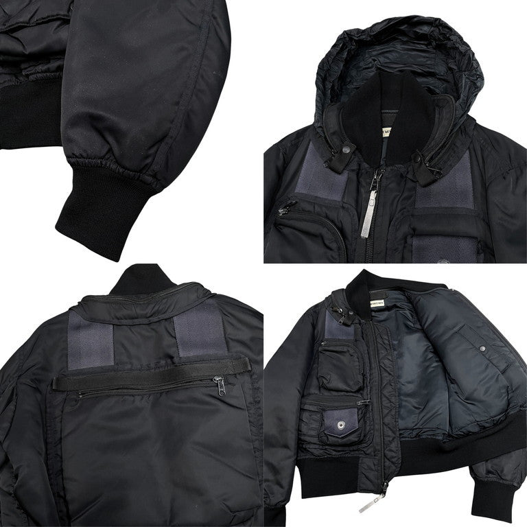ISSEY MIYAKE MEN 96AW PARACHUTE CARGO BOMBER JACKET ナイロンパラシュートカーゴボンバージャケット MA-1 中綿フライトブルゾン コート アウター ミリタリー アーミー Archive 90s 激レア 希少 ME63-FC460 イッセイミヤケ メン
