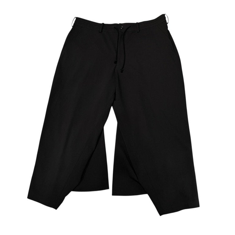 S'YTE Yohji Yamamoto ポリエステルレーヨンギャバジンフレアシームカラスパンツ 名作 Archive ドローストリング イージー ボトムス サイト ヨウジヤマモト Pour Homme プールオム メンズ レディース ユニセックス