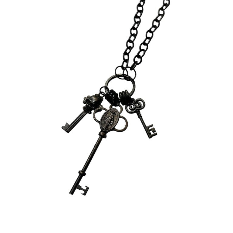 Jean Paul GAULTIER スカルマリアマルチキーモチーフチェーンネックレス 一点物 激レア 希少 Archive 90s 00s JPG 未使用 鍵 ペンダント アクセサリー ジャンポールゴルチエ メンズ レディース ユニセックス