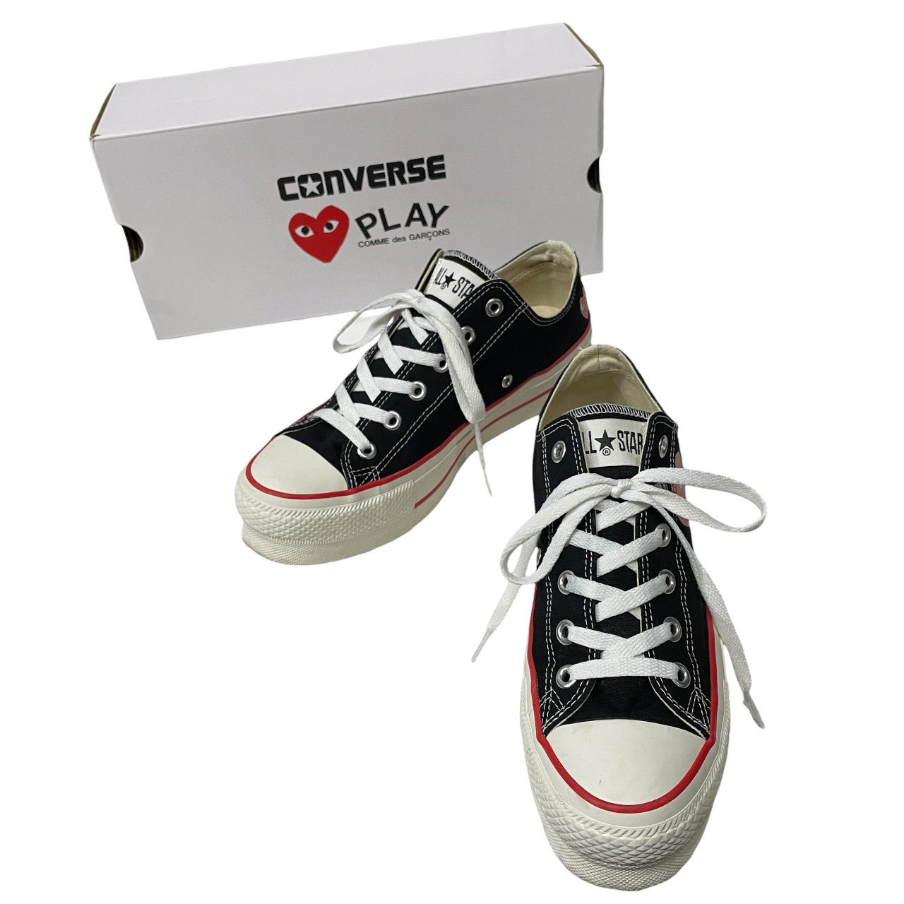 PLAY COMME des GARCONS × CONVERSE ALL STAR LIFTED OX PCDG ハートロゴプリントボリュームソールローカットスニーカー 厚底 シューズ 26cm プレイ コムデギャルソン コンバース メンズ レディース ユニセックス