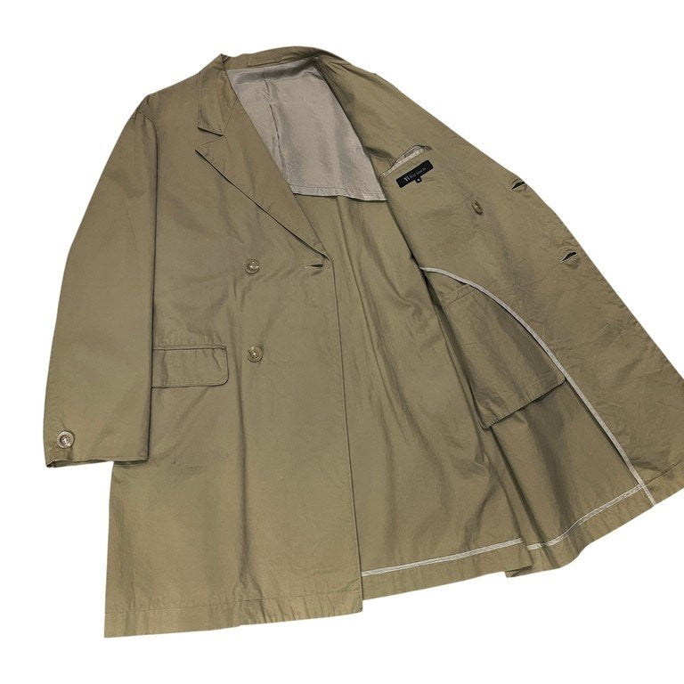Y's for men コットンギャバジンダブルブレストバックベルトハーフコート ロングジャケット Archive 90s ブルゾン アウター Yohji Yamamoto Pour Homme ワイズフォーメン ヨウジヤマモトプールオム メンズ