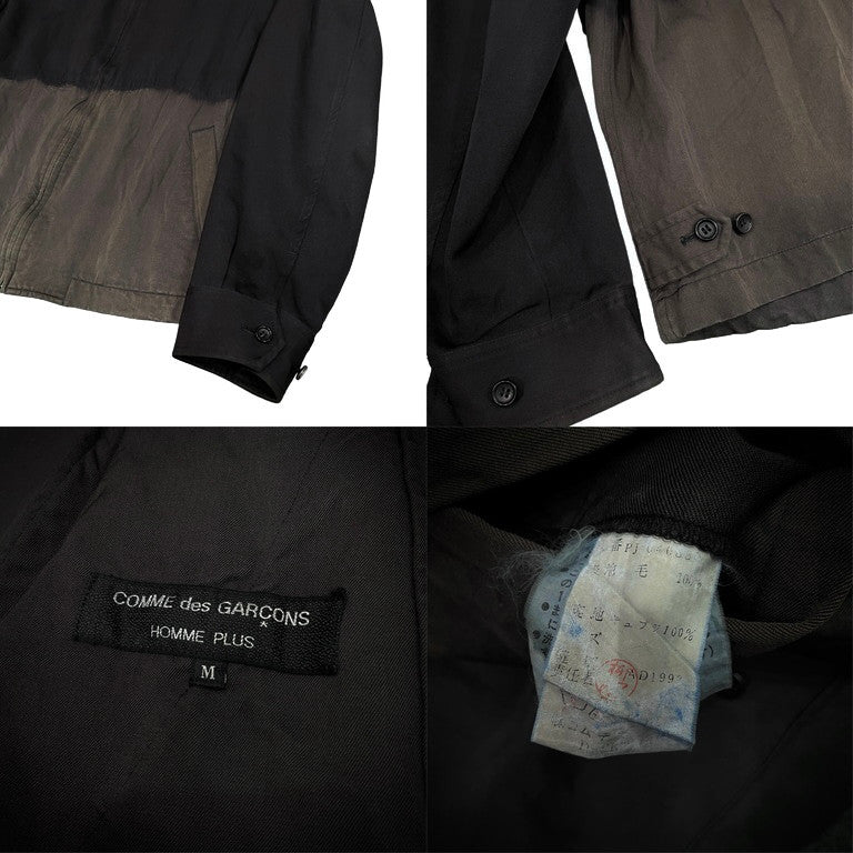 COMME des GARCONS HOMME PLUS 93AW 脱色ウールジップアップスポーツジャケット ブルゾン Archive 90s Artist in his studio アーティストインヒズスタジオ 脱色期 名作 コート アウター コムデギャルソンオムプリュス メンズ
