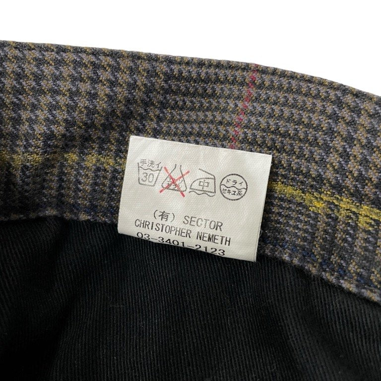 Christopher Nemeth ハンドペイントチェック立体裁断パンツ Archive 90s 00s 手描き ボトムス クリストファーネメス メンズ レディース ユニセックス