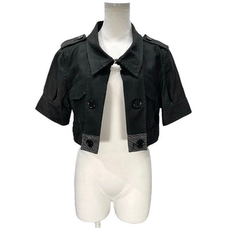 LIMI feu コットンラミーダブルブレストショートジャケット ブルゾン アウター Yohji Yamamoto リミフゥ ヨウジヤマモト レディース