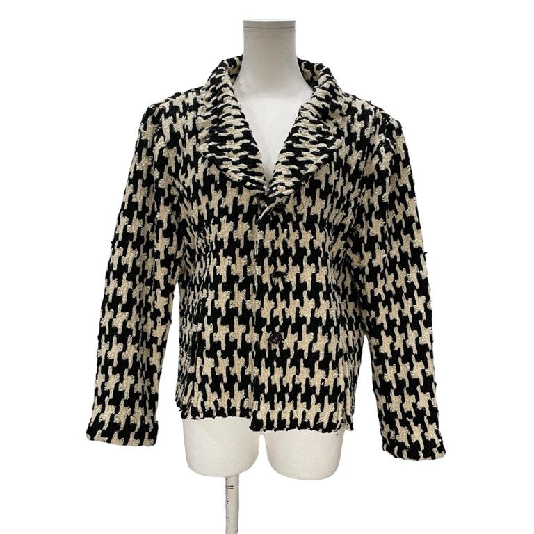 COMME des GARCONS 91AW ジップデザイン千鳥格子柄ウールツイードセットアップ ジャケット スカート スーツ Archive 90s Chic Punk シックパンク アウター ボトムス パンツ コムデギャルソン レディース