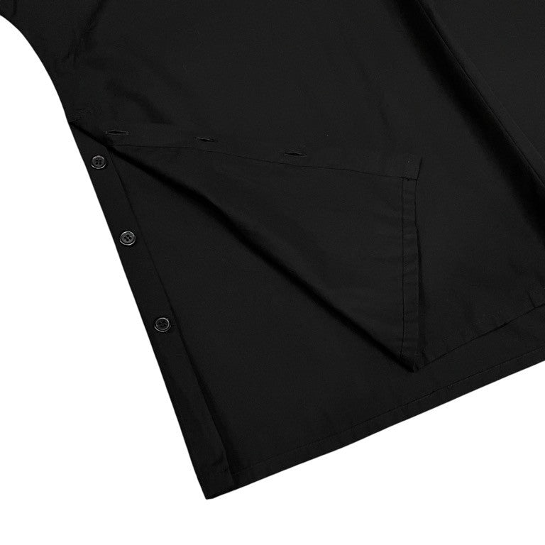 Y's BANG ON! 22SS 刺繍デザインVネックノーカラープルオーバーシャツ ブラウス チュニック トップス Yohji Yamamoto Pour Homme 85AW復刻 ヨウジヤマモトプールオム ワイズバングオン メンズ レディース ユニセックス