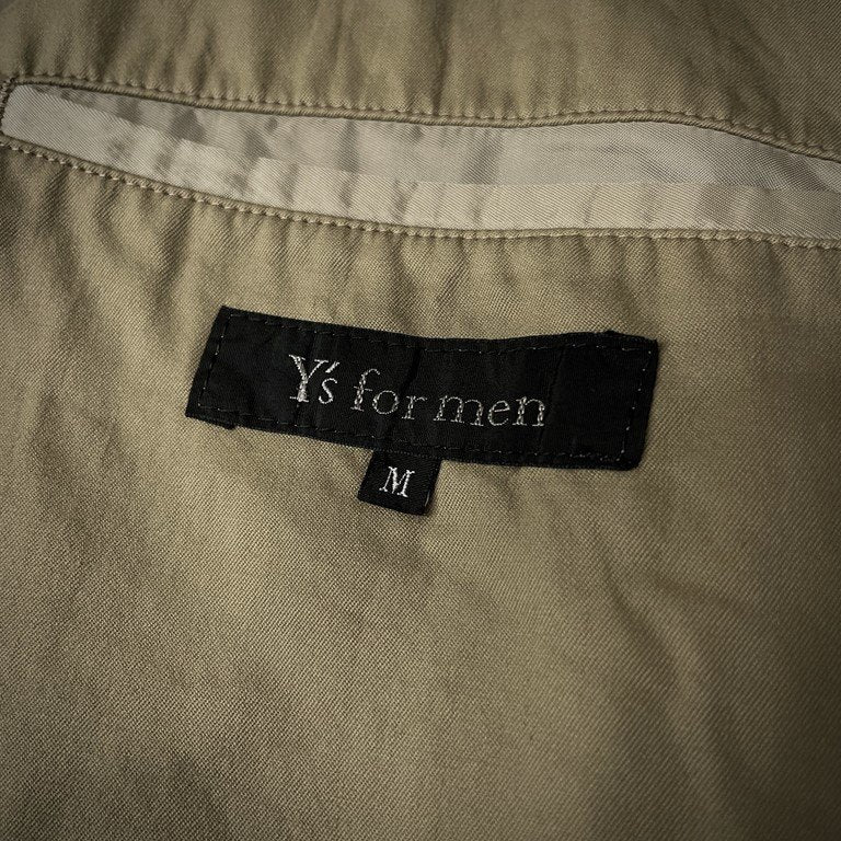 Y's for men コットンギャバジンダブルブレストバックベルトハーフコート ロングジャケット Archive 90s ブルゾン アウター Yohji Yamamoto Pour Homme ワイズフォーメン ヨウジヤマモトプールオム メンズ