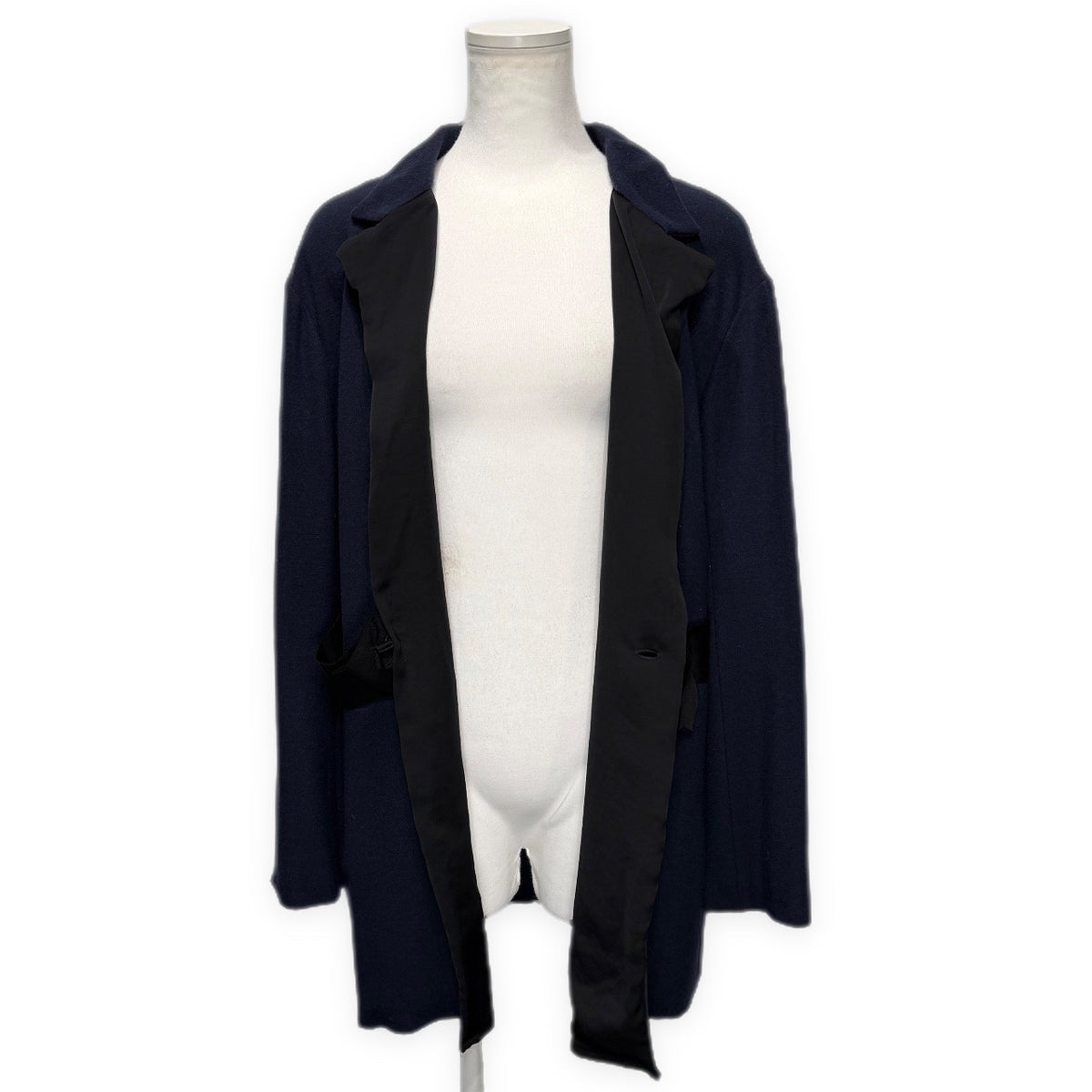 LANVIN ウール切り替えウエストリボンカシュクールジャケット アウター トップス Archive ランバン レディース