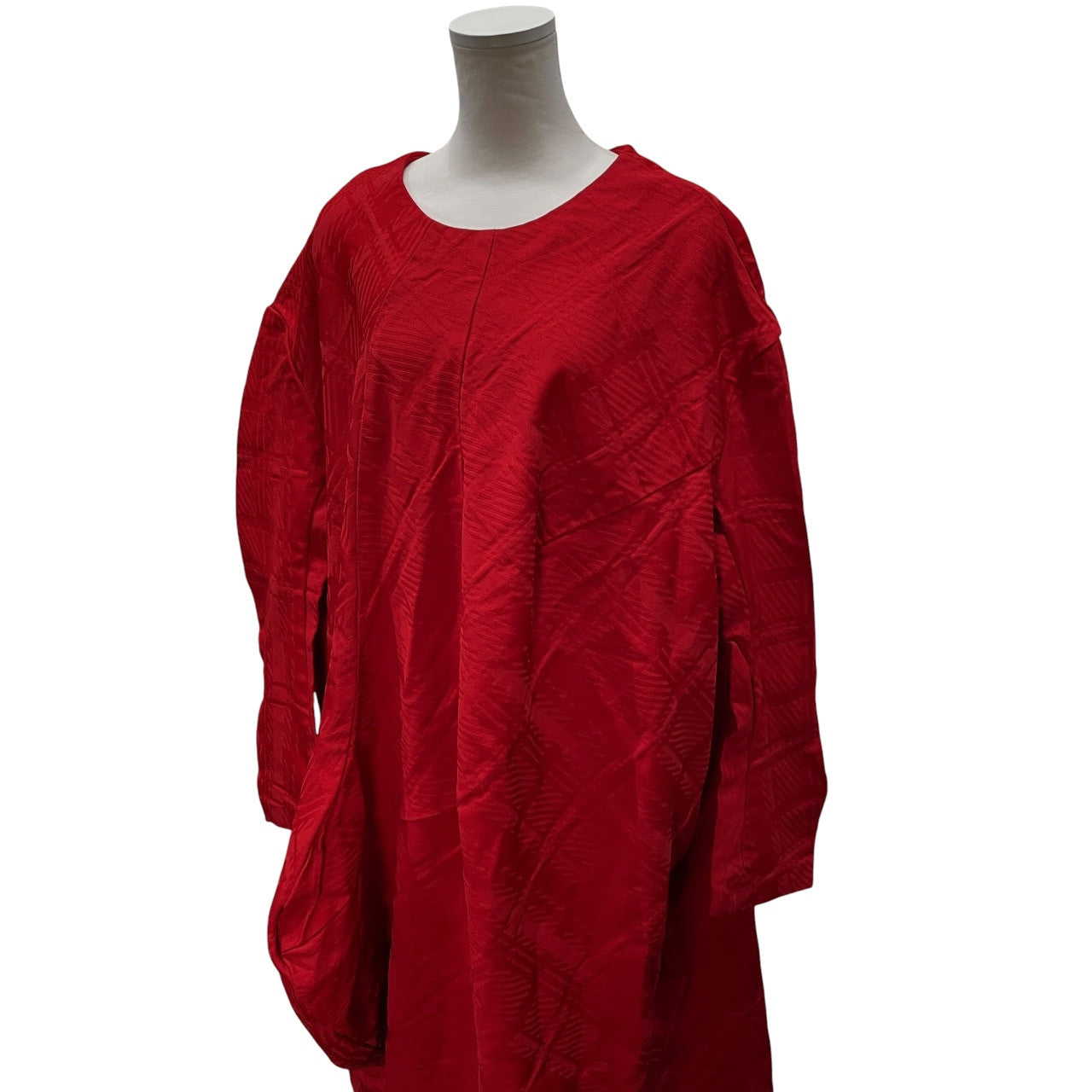 COMME des GARCONS COMME des GARCONS 24AW POLYESTER SHRINK-RESISTANT COLLARLESS HOUNDSTOOTH PATTERN DRESS ポリエステル縮絨千鳥格子柄脱構築変形ノーカラーワンピース ドレス コムコム コムデギャルソン レディース