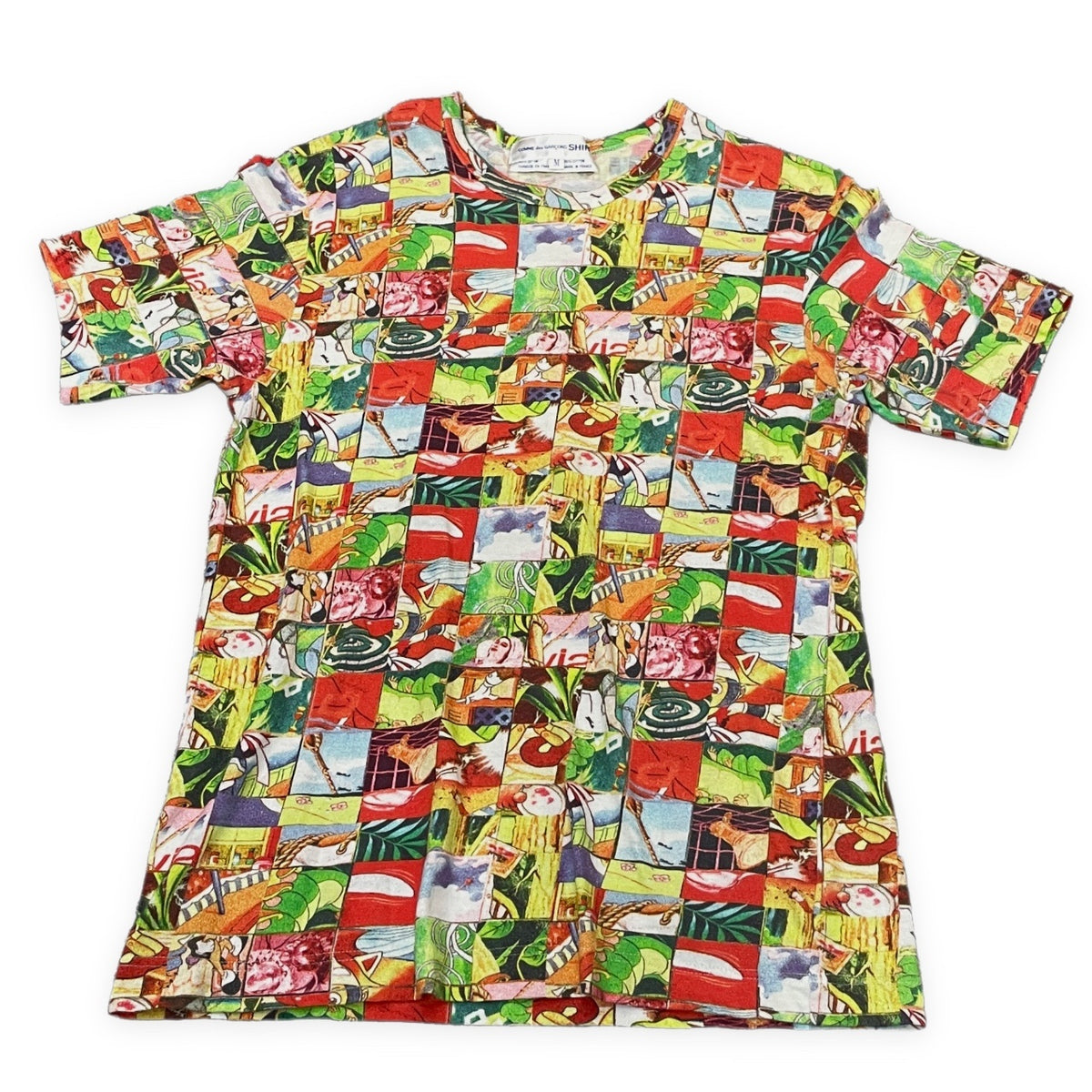 COMME des GARCONS SHIRT 福田美蘭 コラージュプリントクルーネックTシャツ カットソー Tee T-shirt Archive 90s 00s トップス 半袖 総柄 コムデギャルソンシャツ メンズ