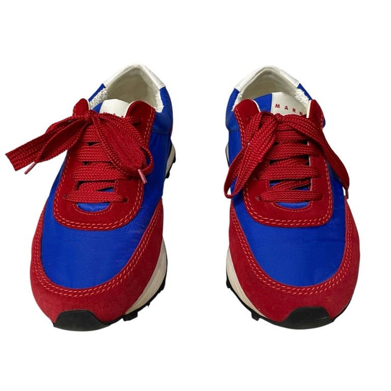 MARNI ナイロン切替スエードレザーボリュームソールローカットスニーカー シューズ 靴 クツ 厚底 マルニ メンズ
