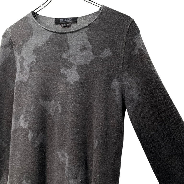 BLACK COMME des GARCONS 18AW ウールアクリル製品染めカモフラージュニットセーター 迷彩柄 総柄 トップス ブラック コムデギャルソン メンズ レディース ユニセックス