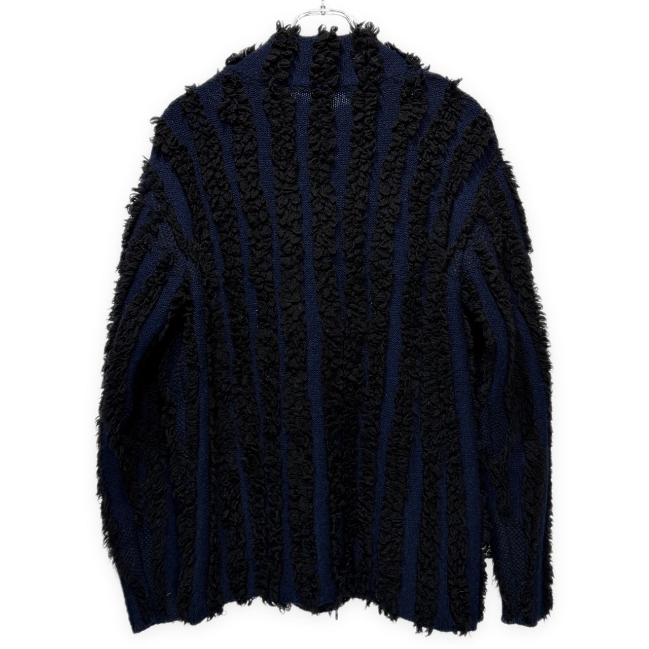 ISSEY MIYAKE MEN 02AW ボアストライプジップアップニットジャケット カーディガン ノーカラー トップス アウター Archive 00s イッセイミヤケメン メンズ