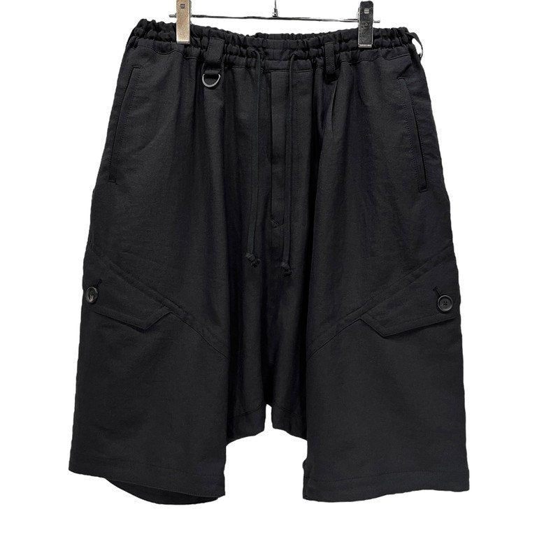 S'YTE Yohji Yamamoto SHIWANOARU P/E STRETCH TWILL SWITCHING SEAM POCKET 6-QUARTER-LENGTH SAROUEL PANTS ストレッチポリエステルツイルサルエルカーゴハーフパンツ サイト ヨウジヤマモト メンズ レディース ユニセックス