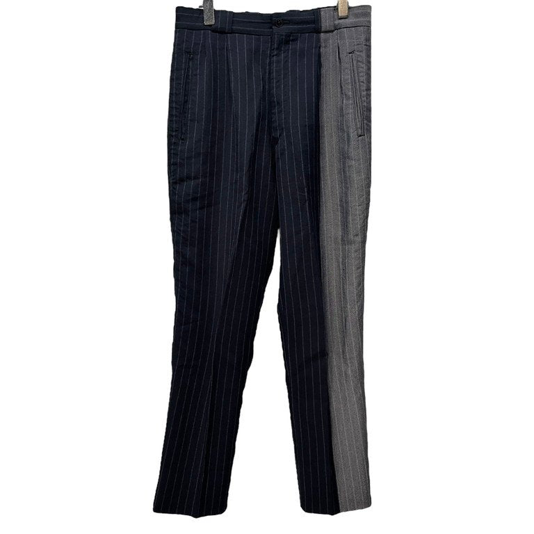 Yohji Yamamoto Pour Homme 96AW 脱色ストライプサスペンダーボタンパンツ 脱色期 ボトムス Archive 90s 名作 ブリーチ NEXT51｜D.F.L｜Yohji Yamamoto Pour Homme 96AW 脱色ストライプ