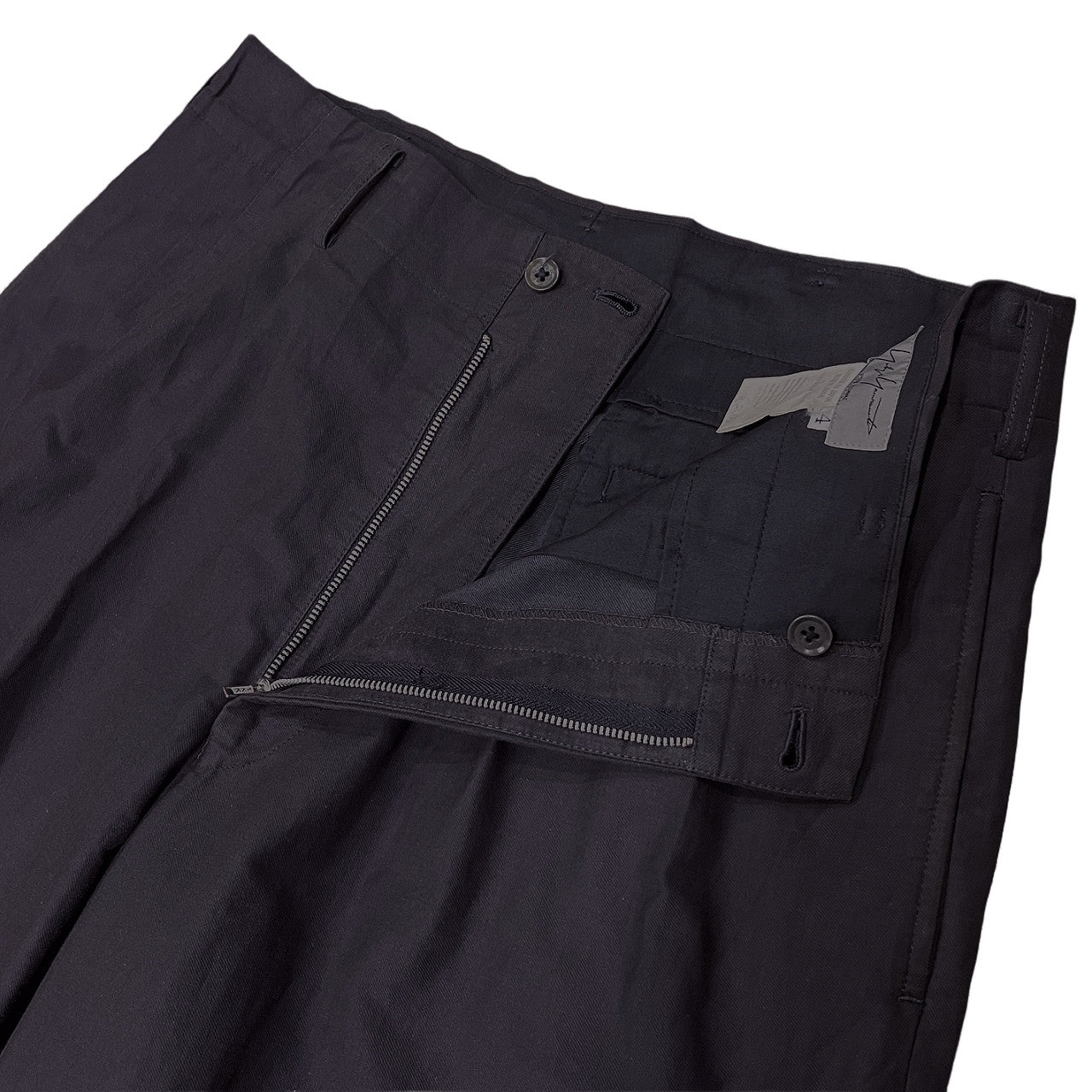 Yohji Yamamoto Pour Homme 00SS コットンギャバジン2タック赤タブワイドテーパードパンツ Archive アジアの不良期 スラックス トラウザーズ ボトムス ヨウジヤマモトプールオム メンズ
