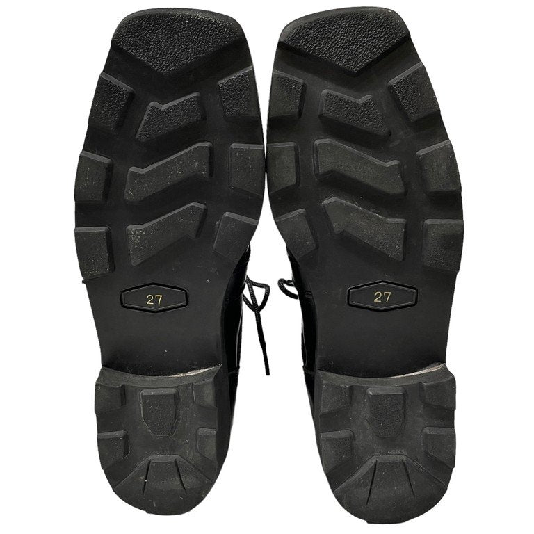 Yohji Yamamoto Pour Homme レースアップスクエアトゥベルテッドレザーブーツ シューズ ベルト Archive 80s 90s レア 希少 最初期 丸文字ロゴ