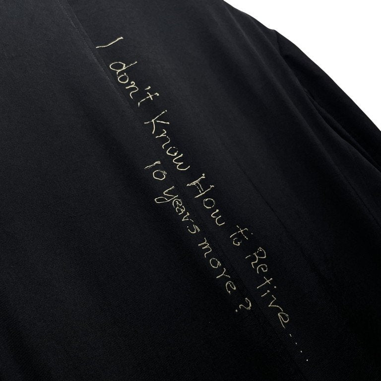 Yohji Yamamoto Pour Homme 20SS トリアセテートポリエステルバックメッセージプリントロングジャケット コート LOOK41 Archive HN-J54-500 ヨウジヤマモトプールオム メンズ