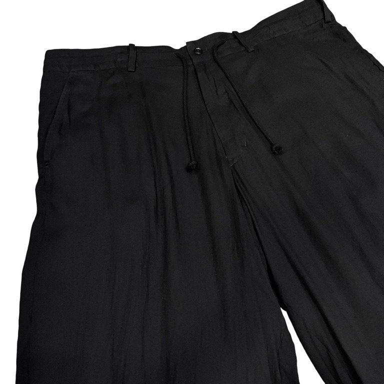 S'YTE Yohji Yamamoto テンセルビエラバックフレアシームカラスパンツ 名作 Archive ドローストリング イージー ボトムス サイト ヨウジヤマモト Pour Homme プールオム メンズ レディース ユニセックス