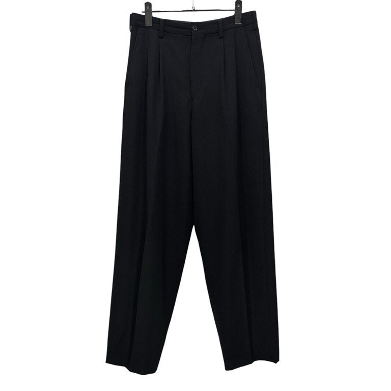 Yohji Yamamoto Pour Homme ウールギャバジン2タックテーパードパンツ スラックス トラウザーズ Archive 80s 90s 丸文字ロゴ 初期 ボトムス ヨウジヤマモトプールオム メンズ