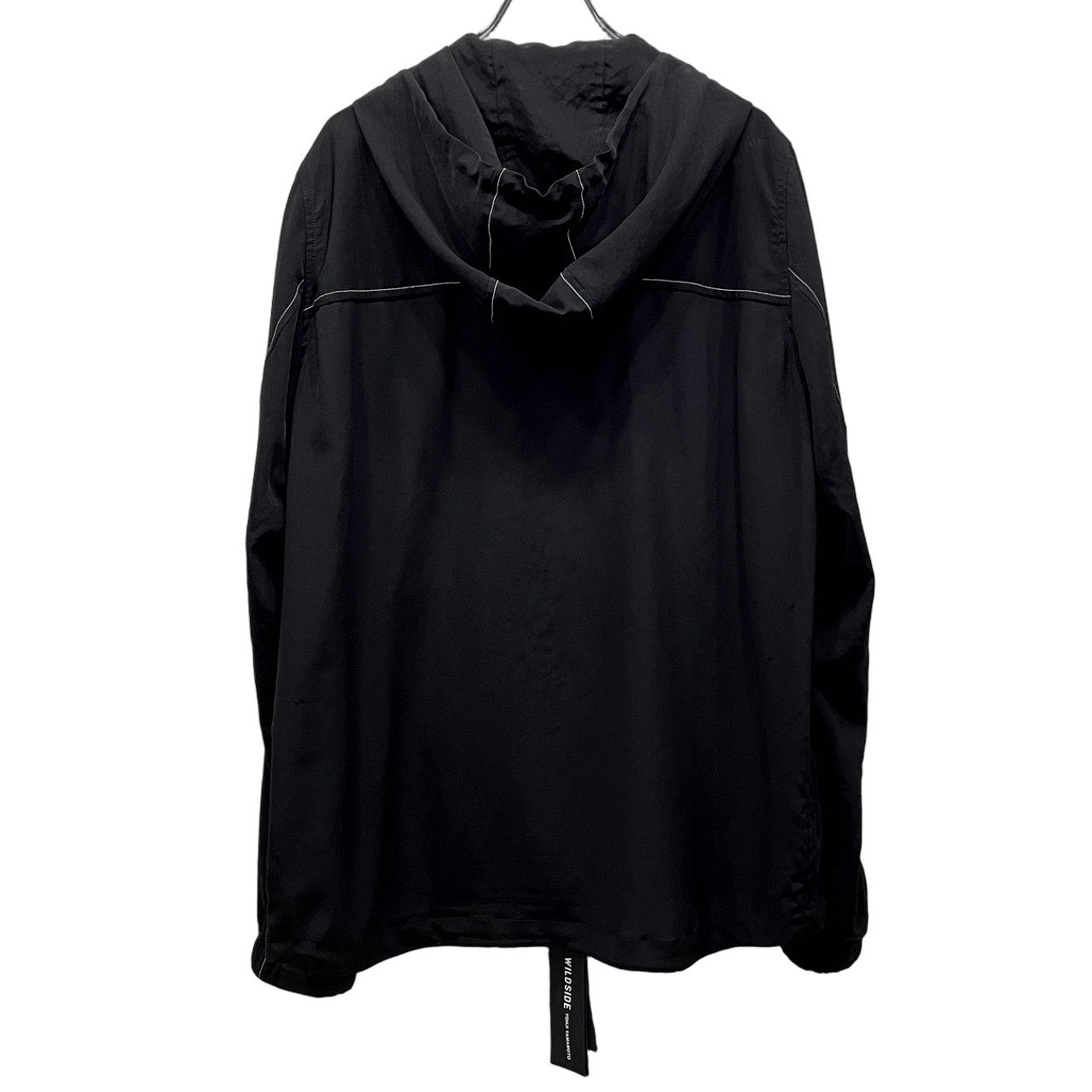 WILDSIDE Yohji Yamamoto 25AW Ta/Pe Crepe de Chine Shell Parka トリアセテートポリエステルクレープデシンハイネックダブルジップブルゾン ジャケット コート アウター 定価61,600円 ワイルドサイド ヨウジヤマモト