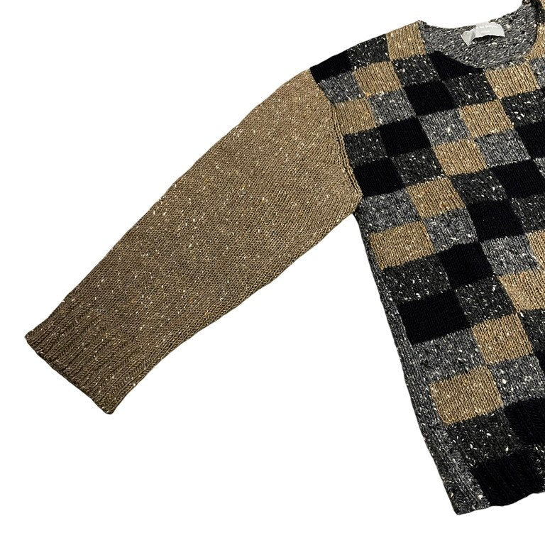 COMME des GARCONS HOMME 97AW ブロックチェック切替ミドルゲージウールニットセーター Archive 90s 田中オム 田中啓一 トップス コムデギャルソンオム メンズ