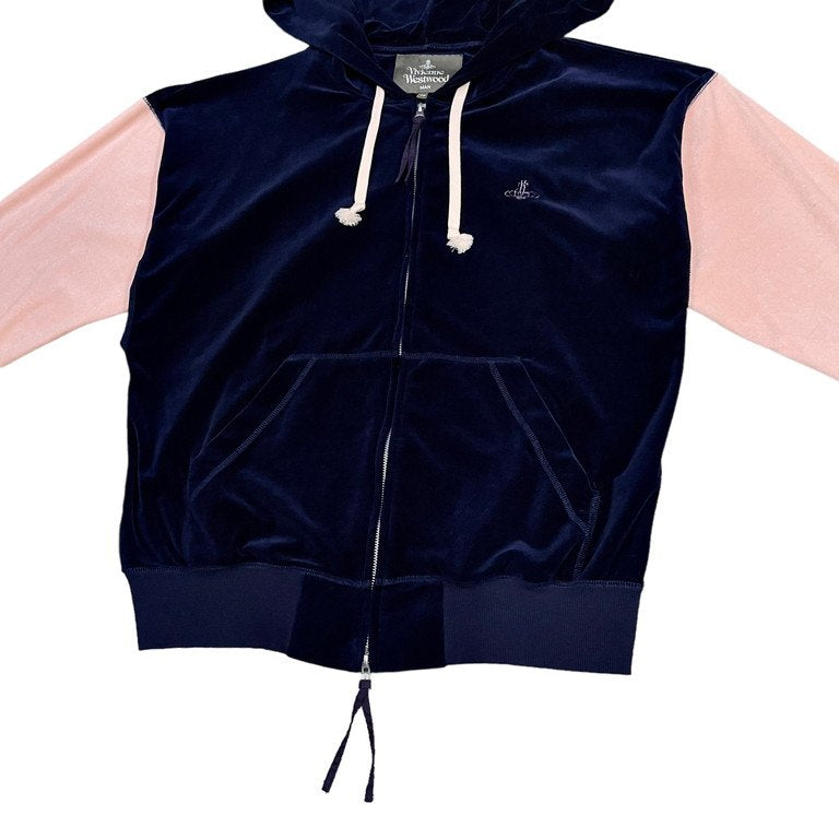 Vivienne Westwood MAN 20AW ベロアバイカラー魔女フードジップアップドルマンパーカー フーディ