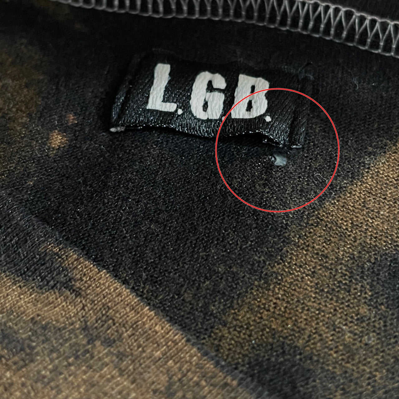 L.G.B. BLACK&WHITE AMERICA HSC M 004FBWA レザー星条旗パッチブリーチTシャツ カットソー Tee T-shirt Y2K トップス 国旗 ルグランブルー メンズ