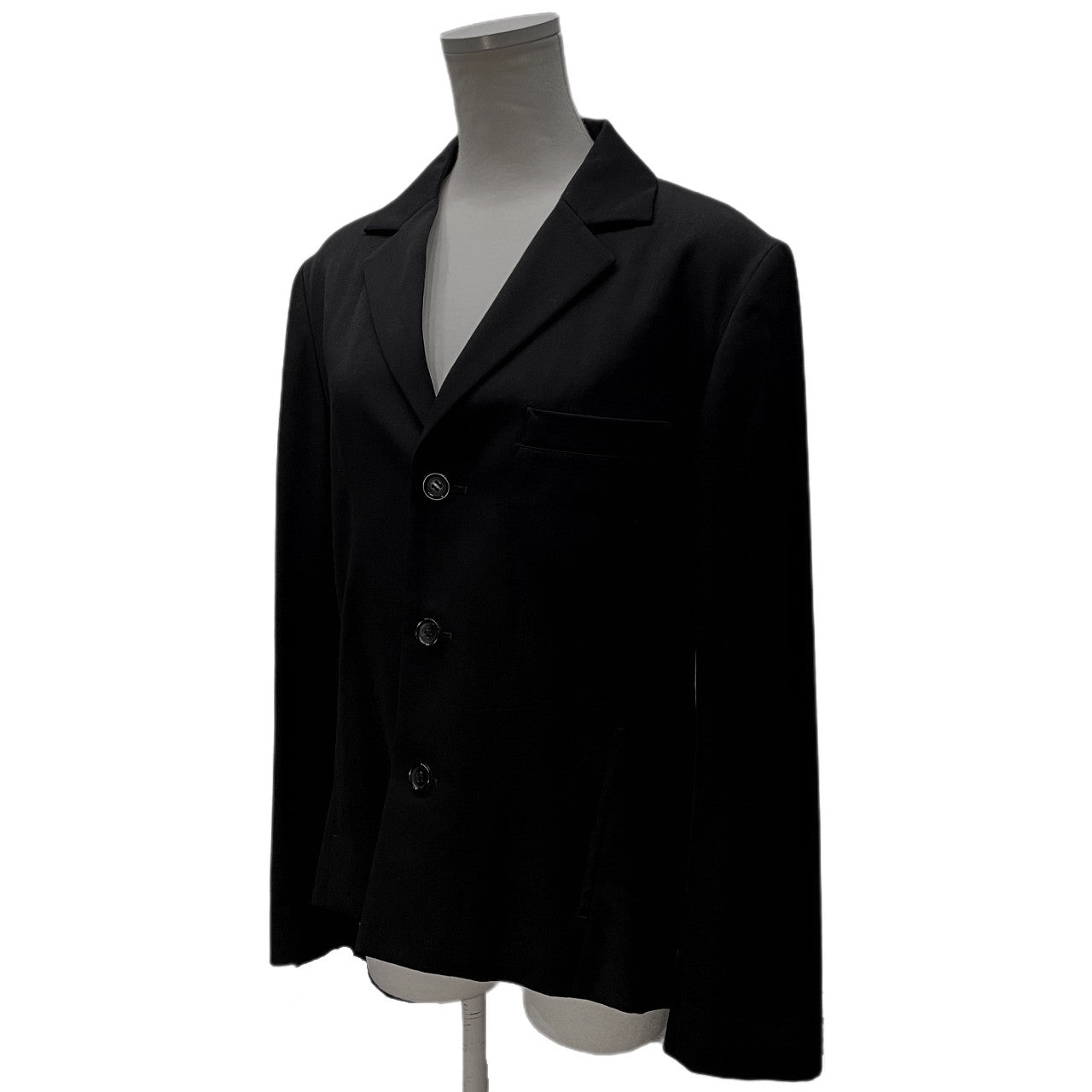 Y's ウールギャバジンバックラウンドカット3Bテーラードジャケット ブレザー ブルゾン コート アウター Yohji Yamamoto Femme ワイズ ヨウジヤマモトファム レディース