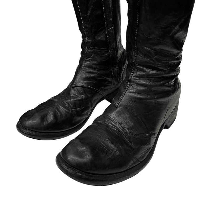 Obscur 16AW ホースレザーサイドジップロングヒールブーツ 希少 シューズ 靴 size 41 スカーステッチ 6228004 AW16-26 41 定価159,840円 オブスキュー メンズ