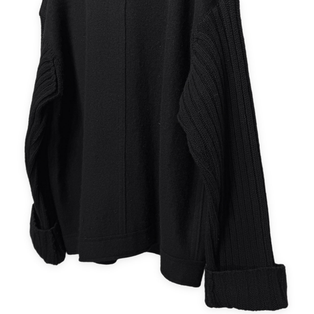 Yohji Yamamoto Pour Homme 98AW 袖ニット切り替え圧縮ウール立体ポケットジップアップブルゾン ジャケット コート アウター Archive 90s ヨウジヤマモトプールオム メンズ