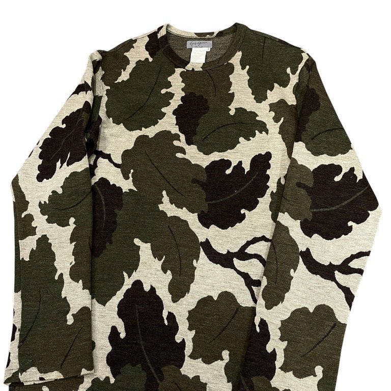 Yohji Yamamoto Pour Homme 02AW リーフカモフラージュオーバーサイズニットセーター カットソー Tシャツ トップス Archive 女優期 迷彩柄 ヨウジヤマモトプールオム メンズ
