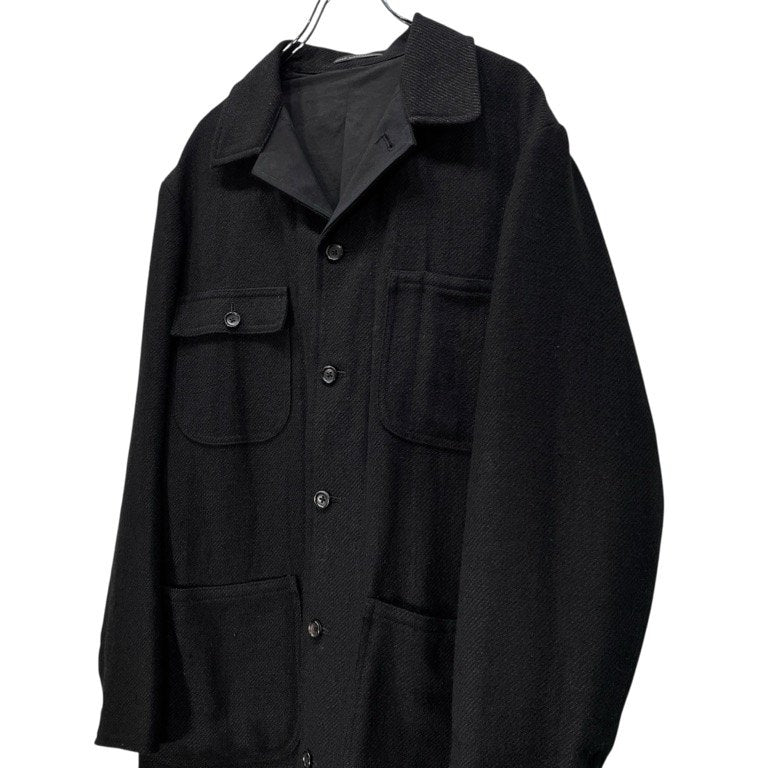 Y's for men リネンウールツイード切替ハーフコート ジャケット ブルゾン アウター Archive Yohji Yamamoto Pour Homme ヨウジヤマモトプールオム ワイズフォーメン メンズ
