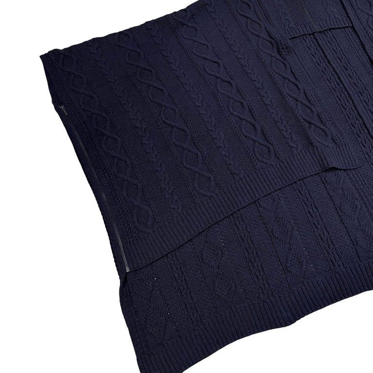 RISMAT by Y's 20AW WOOL ALAN KNITTING HIGHT NECK ZIP OPEN CAPE ウールアランニットハイネックジップポンチョ ケーブル セーター カーディガン ケープ ジャケット コート LOOK10,17 Yohji Yamamoto ヨウジヤマモト ワイズ レディース