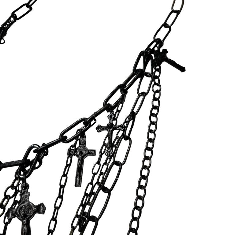 Jean Paul GAULTIER マルチチェーンクロスロザリオネックレス 一点物 激レア 希少 Archive 90s 00s JPG 未使用 十字架 磔刑 ペンダント アクセサリー ジャンポールゴルチエ メンズ レディース ユニセックス