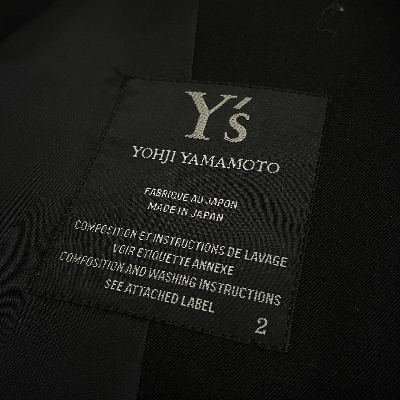 Y's ウールギャバジンバックラウンドカット3Bテーラードジャケット ブレザー ブルゾン コート アウター Yohji Yamamoto Femme ワイズ ヨウジヤマモトファム レディース