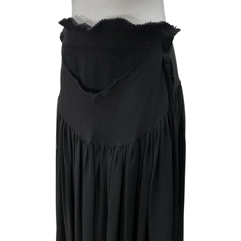 COMME des GARCONS 02AW シフォンニットドッキングレイヤードカットオフシースルーギャザースカート Archive Knitting is Free ボトムス コムデギャルソン レディース