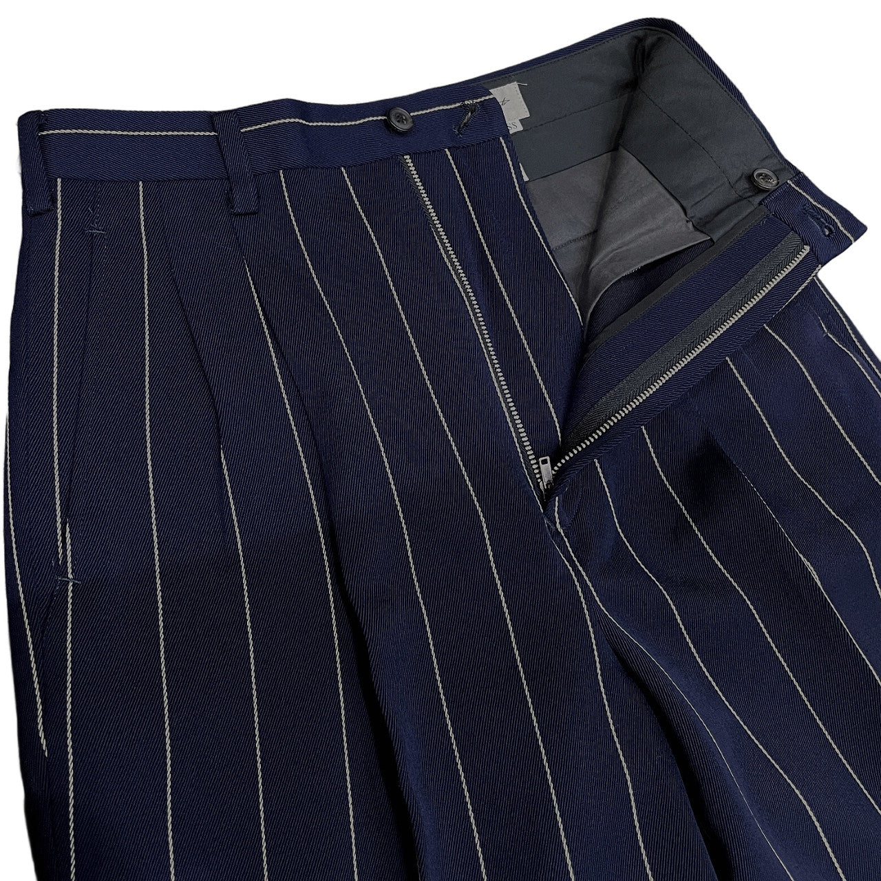 Yohji Yamamoto Femme 93AW コートカフスストライプセットアップスーツ Archive 90s 脱色期 テーラードジャケット パンツ ブルゾン アウター ボトムス ヨウジヤマモトファム レディース