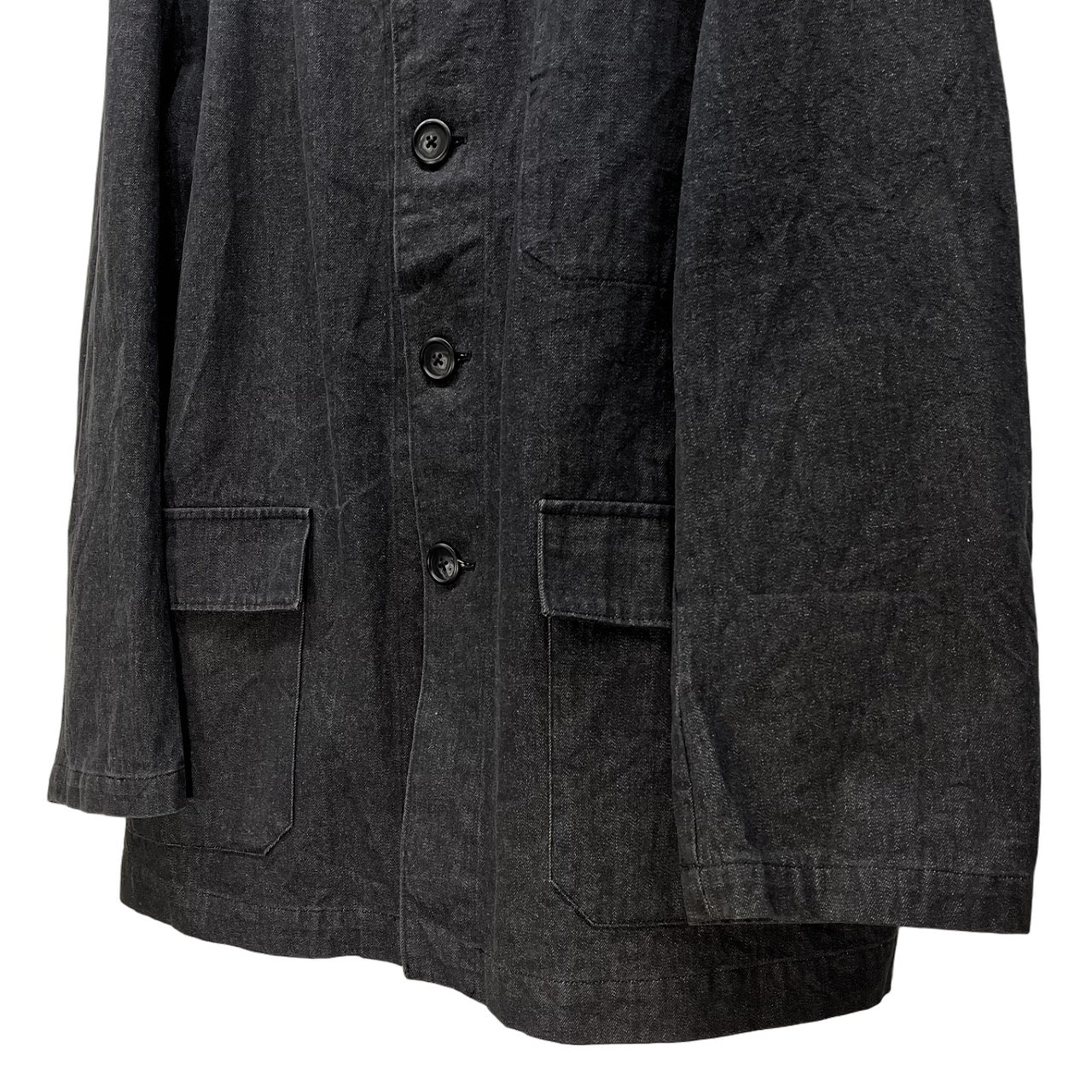 Y's for men ブラックデニムカバーオール ハーフコート ジャケット ブルゾン アウター Archive Yohji Yamamoto Pour Homme ヨウジヤマモトプールオム ワイズフォーメン メンズ