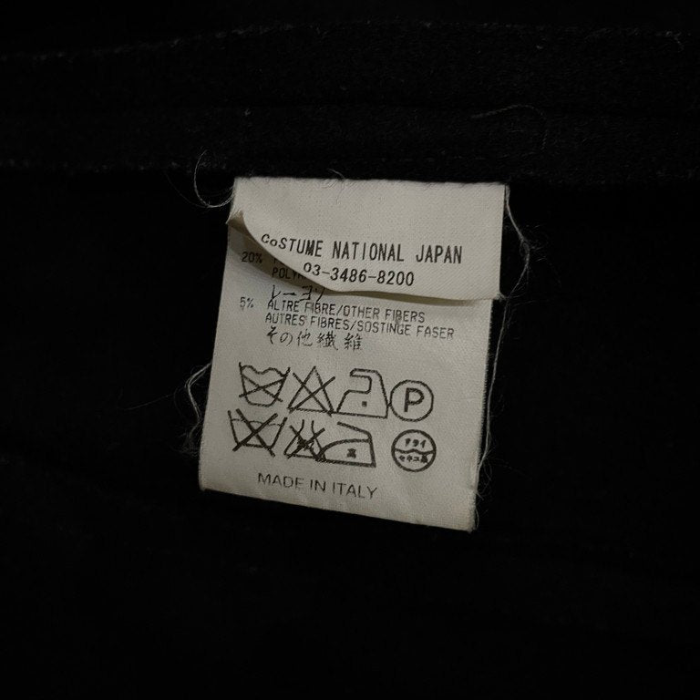 CoSTUME NATIONAL HOMME 99AW ウールカットオフ忍者ネックジップアップハーフコート ジャケット Archive 90s NINJA ハイネック ブルゾン アウター コスチュームナショナル メンズ
