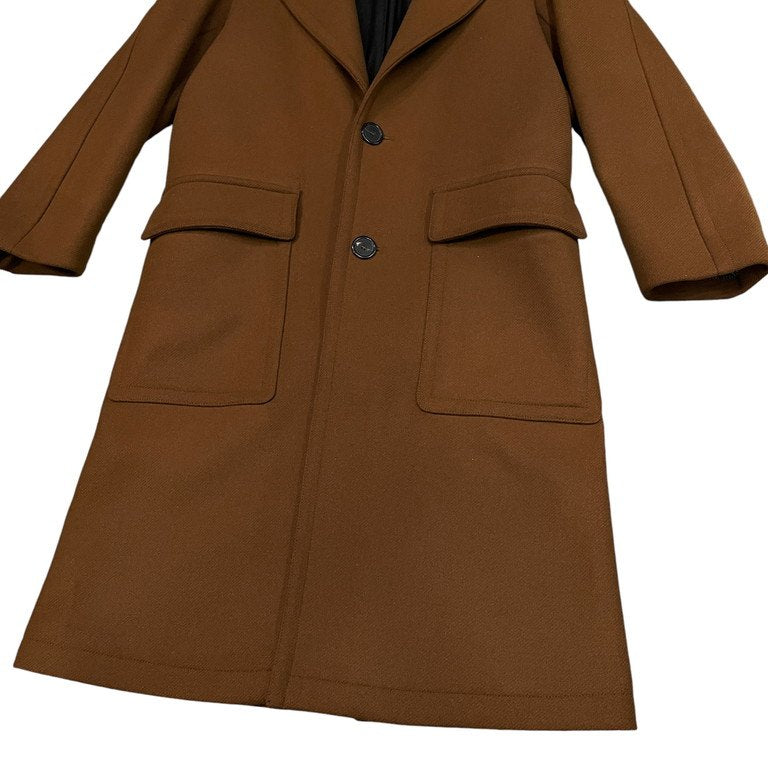 AMI Alexandre Mattiussi 17AW ウール2Bロングコート チェスター ジャケット ブルゾン アウター H17M300.218 282 TABAC アミアレクサンドルマテュッシ メンズ