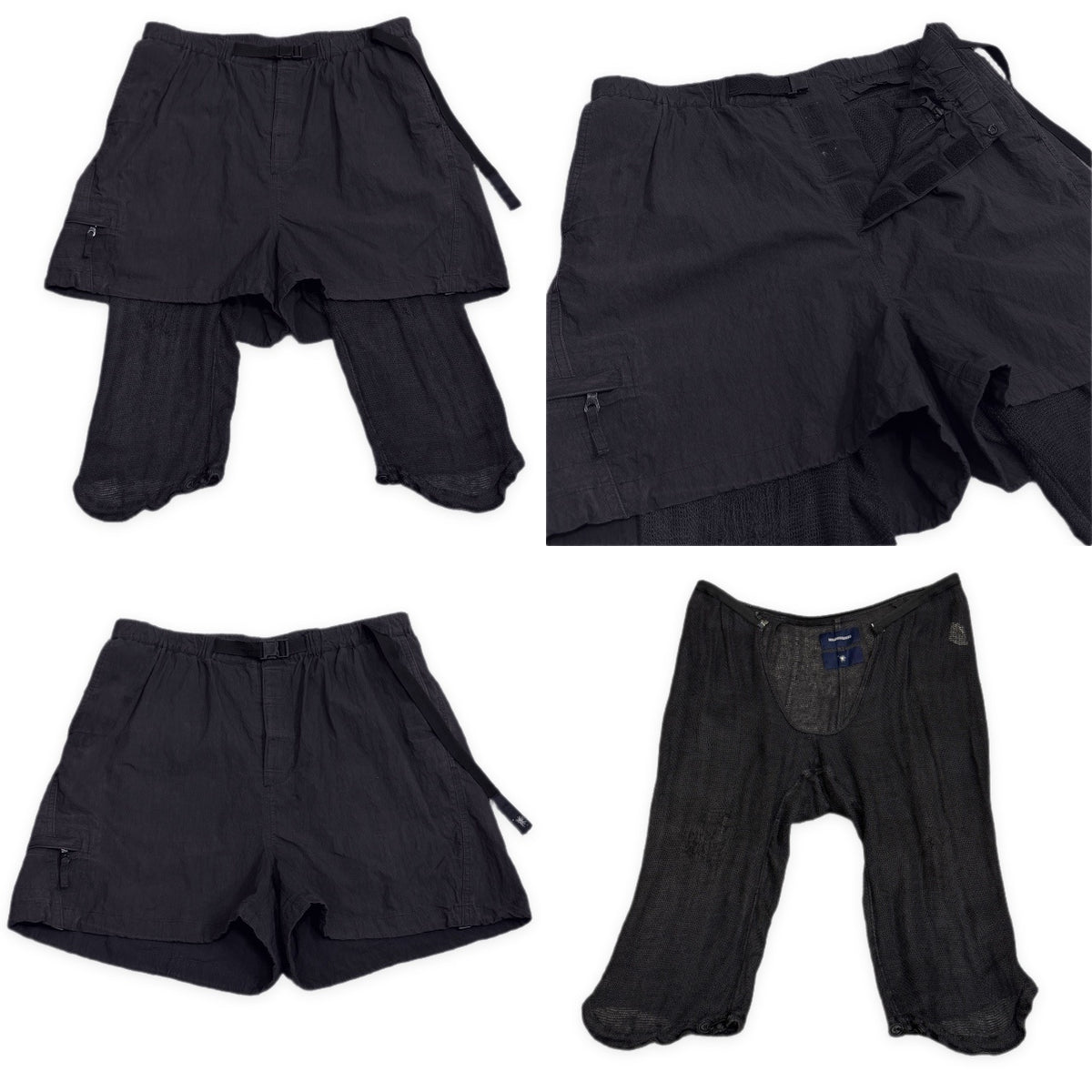 MIHARA YASUHIRO メッシュリネンレイヤードコットンナイロンハーフパンツ ショーツ ショート ボトムス ミハラヤスヒロ メンズ