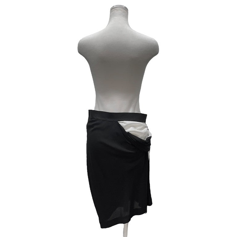 ANN DEMEULEMEESTER 00s レーヨンシフォンサイドアジャスターレイヤードイージースカート ボトムス ウエストゴム アンドゥムルメステール レディース