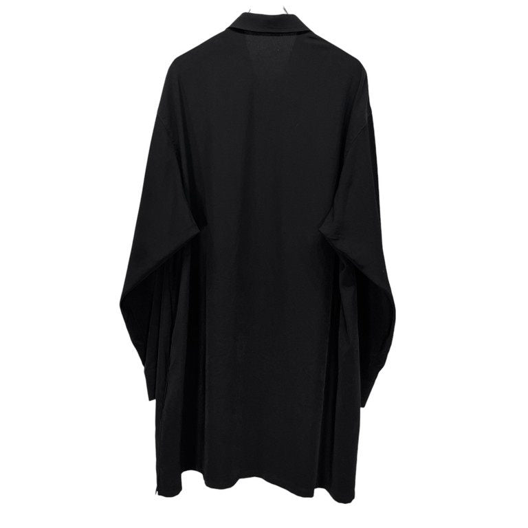Yohji Yamamoto Pour Homme 22SS TA/TUXEDO OPEN COLLAR FRONT PLACKET BLOUSE トリアセテートポリエステルタキシードオープンカラーフロントポケットシャツ A-開襟前立て付きB 定価61,600円 ヨウジヤマモトプールオム メンズ