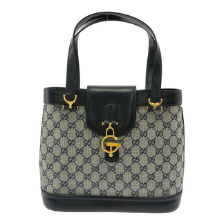 GUCCI GUCCI GGキャンバス ハンドバッグ Gロゴ金具 BLK