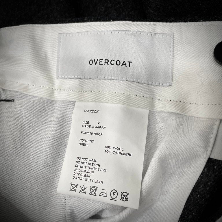 OVERCOAT 23AW PLEATED TROUSER WITH LOOPS IN WOOL FLANNEL ウールカシミヤフランネル1タックトラウザーズ パンツ スラックス ボトムス カシミア 定価69,300円 F23P018-NKCF オーバーコート メンズ