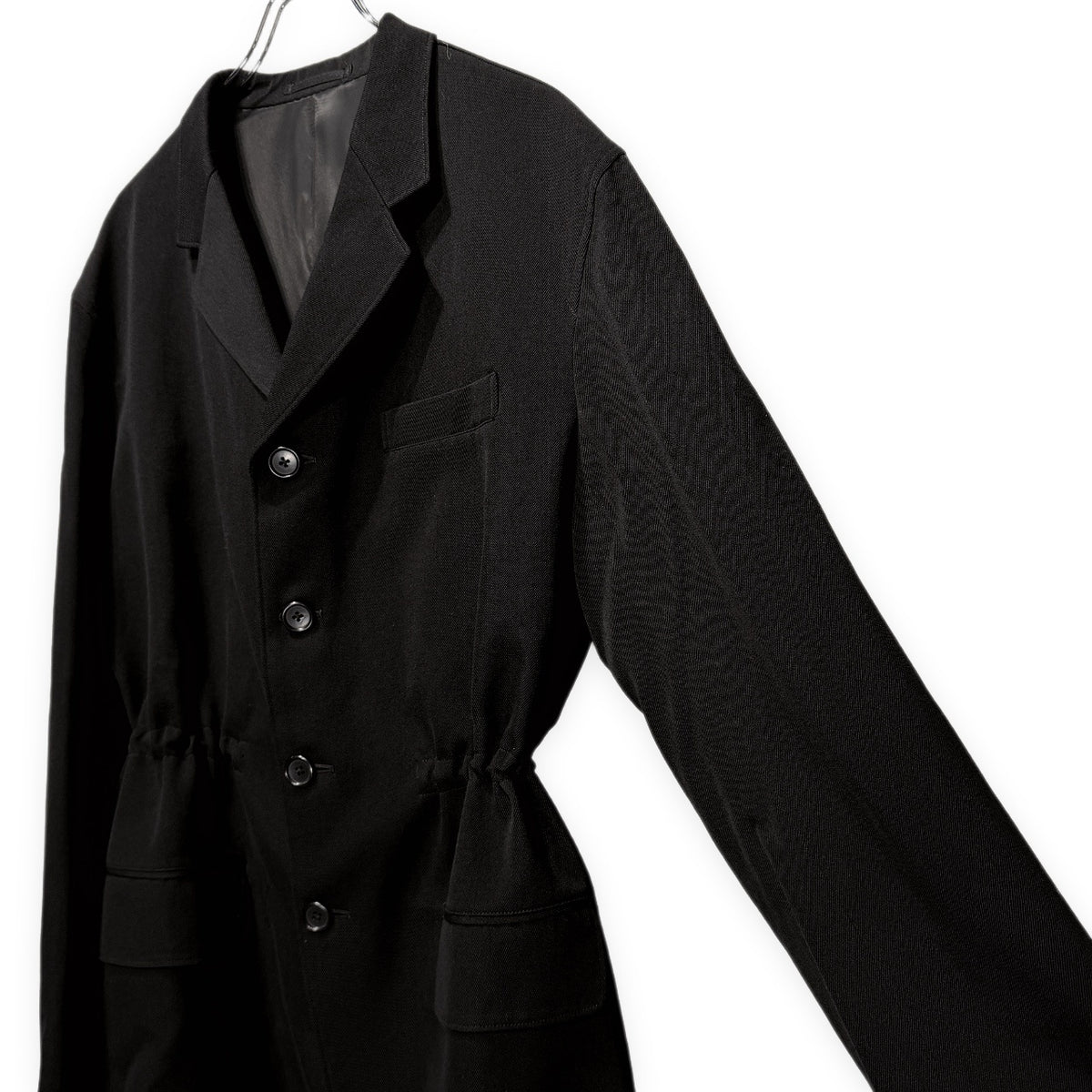 Y's for men ウールコットンサージウエストドローストリング4Bテーラードジャケット ブレザー コート アウター Archive Yohji Yamamoto Pour Homme ヨウジヤマモトプールオム ワイズフォーメン メンズ