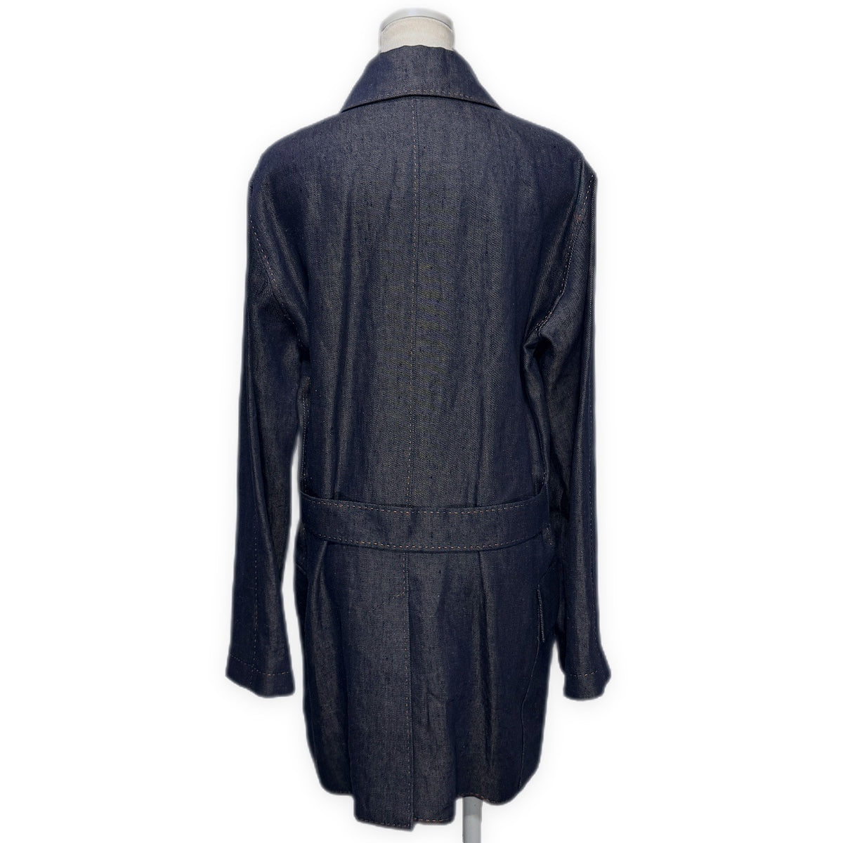 HERMES Hermes Linen Denim Pea Coat 40