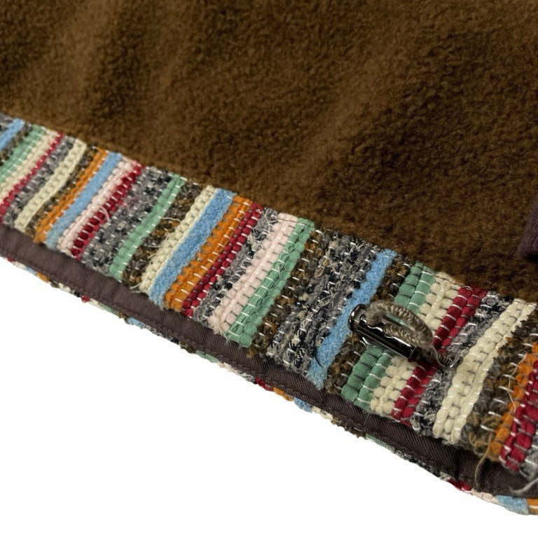 KUON 19AW SAKIORI CREW PULLOVER クルーネック裂織リブドッキングボアフリーススウェットシャツ トップス クオン メンズ